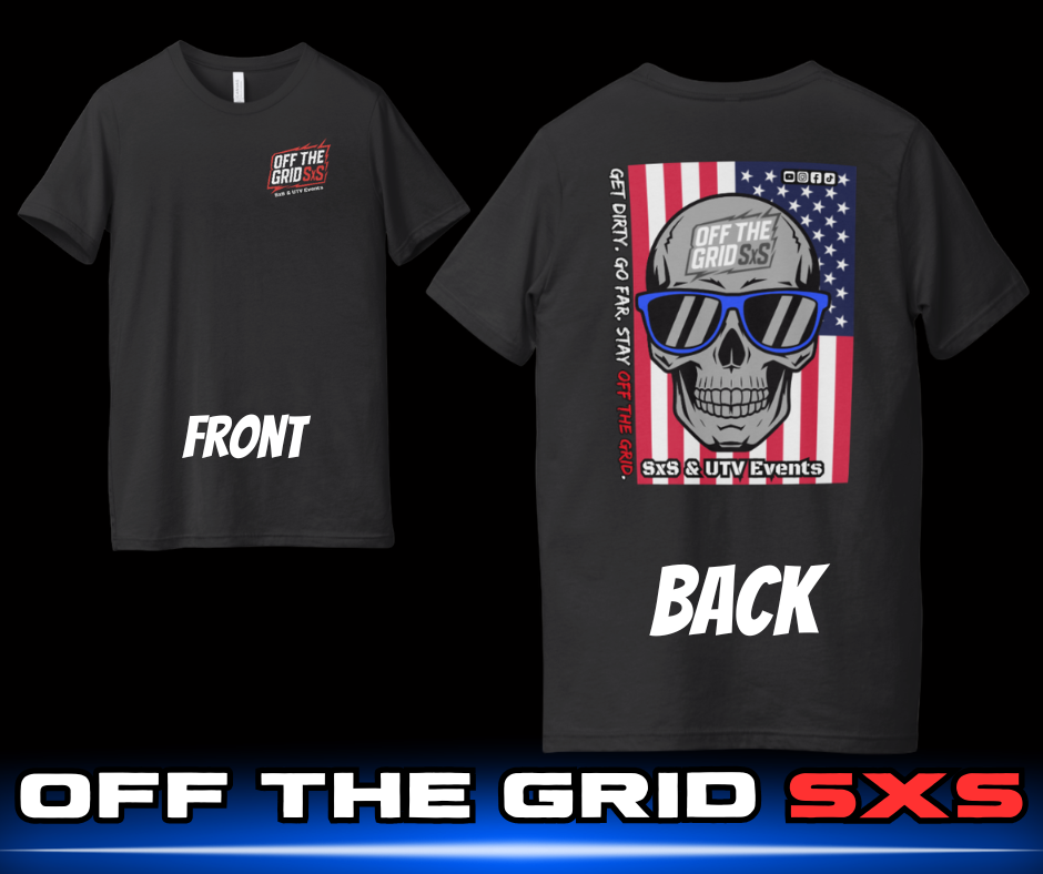 Red, White & Off the Grid Skull Tee
